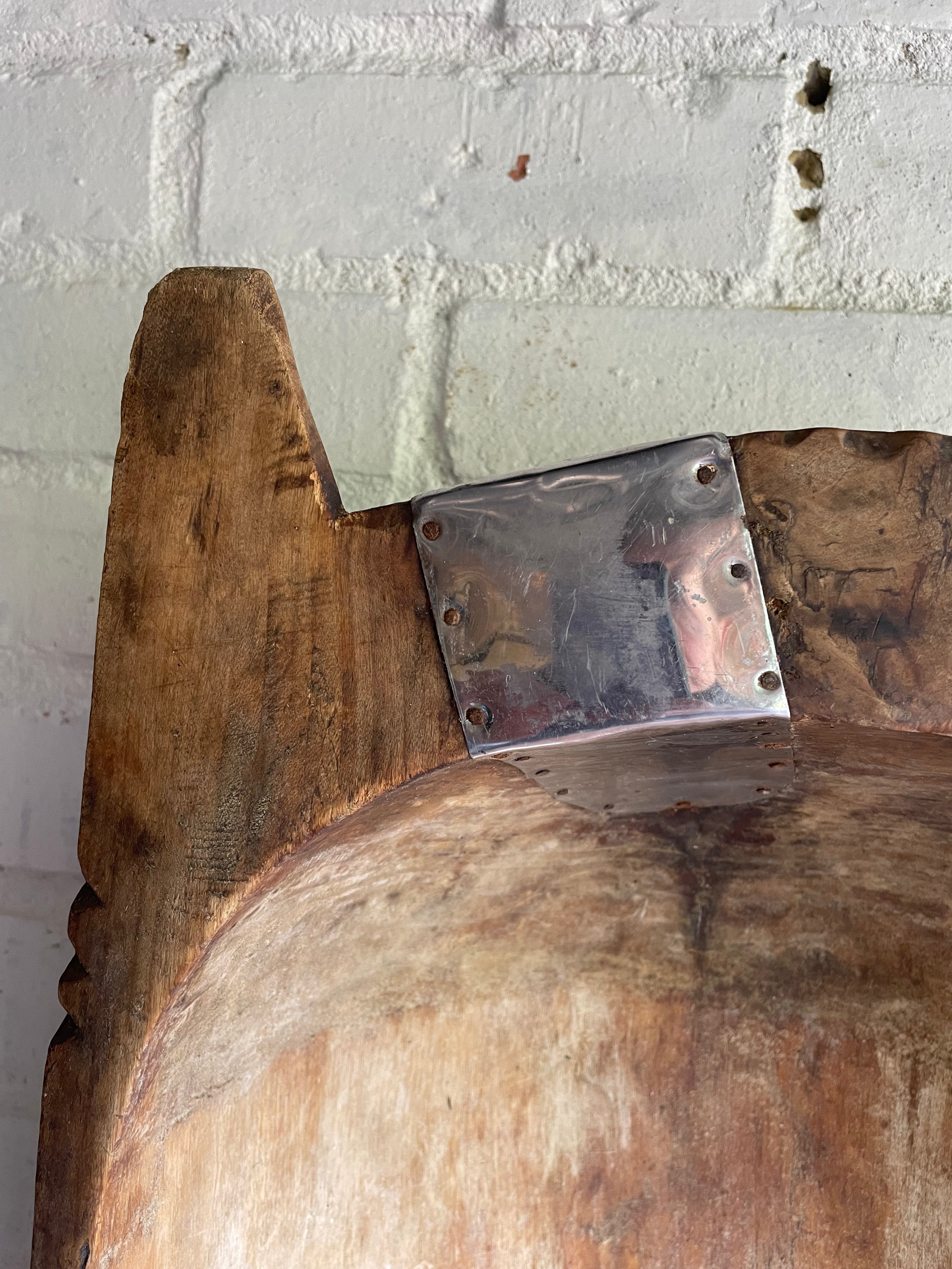 Large Wooden Dough Bowl 1