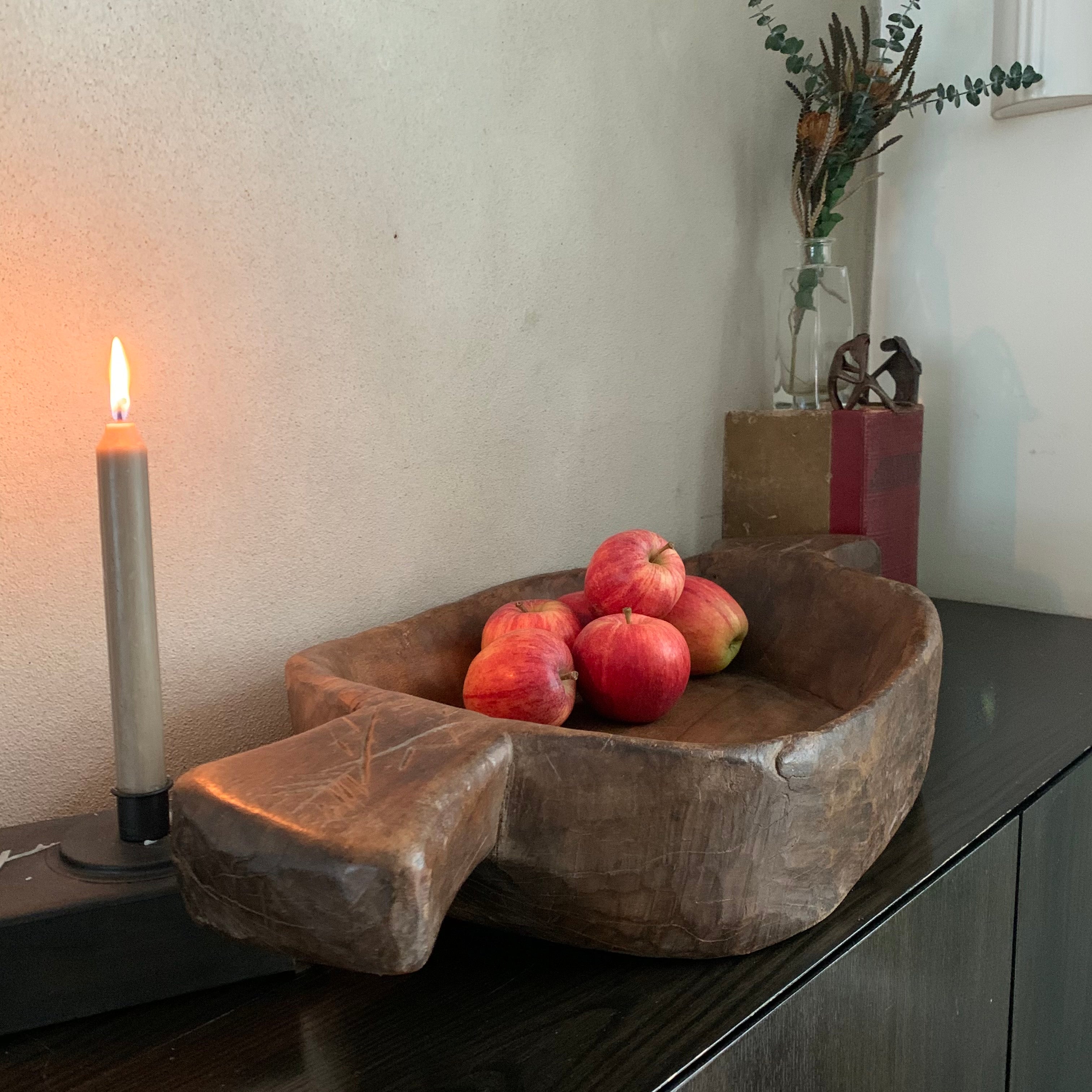 Large Hand-Carved Wooden Bowl