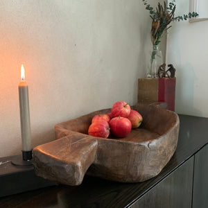 Large Hand-Carved Wooden Bowl