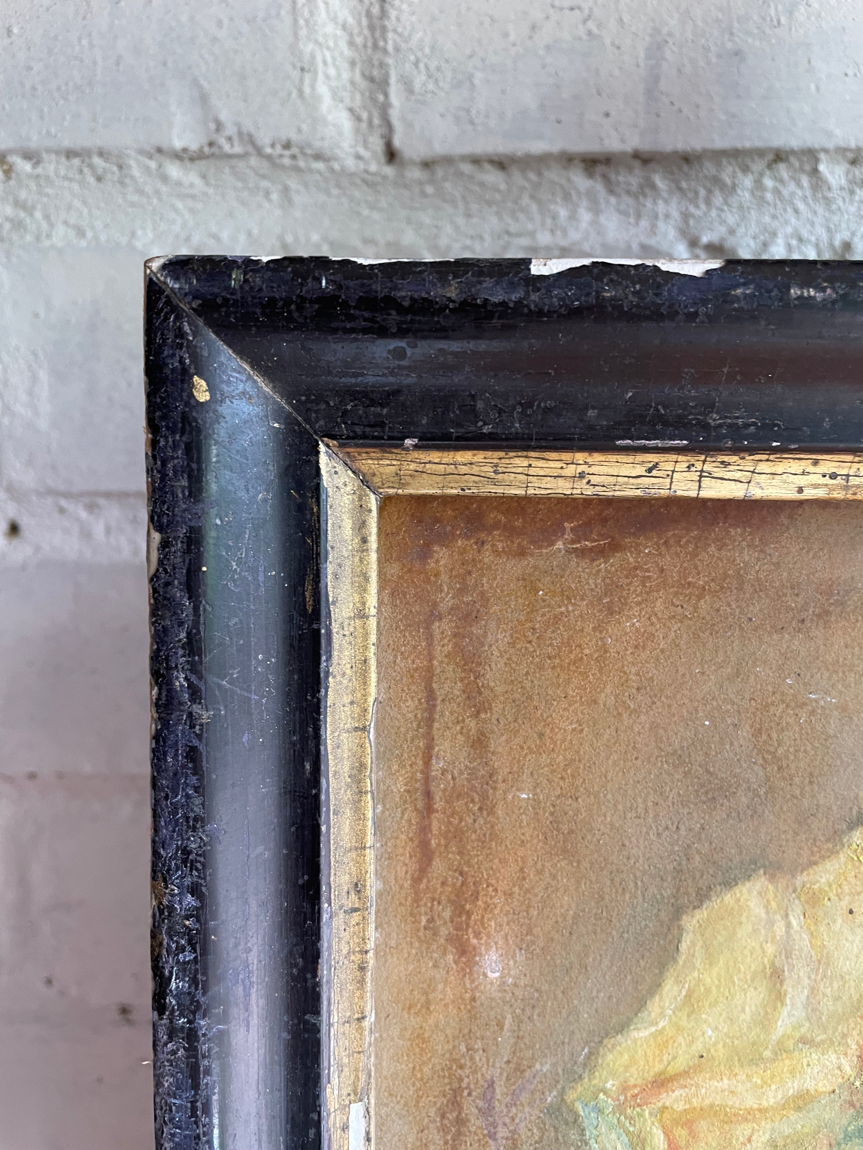 Muted Floral Still Life: Oil on CardBoard