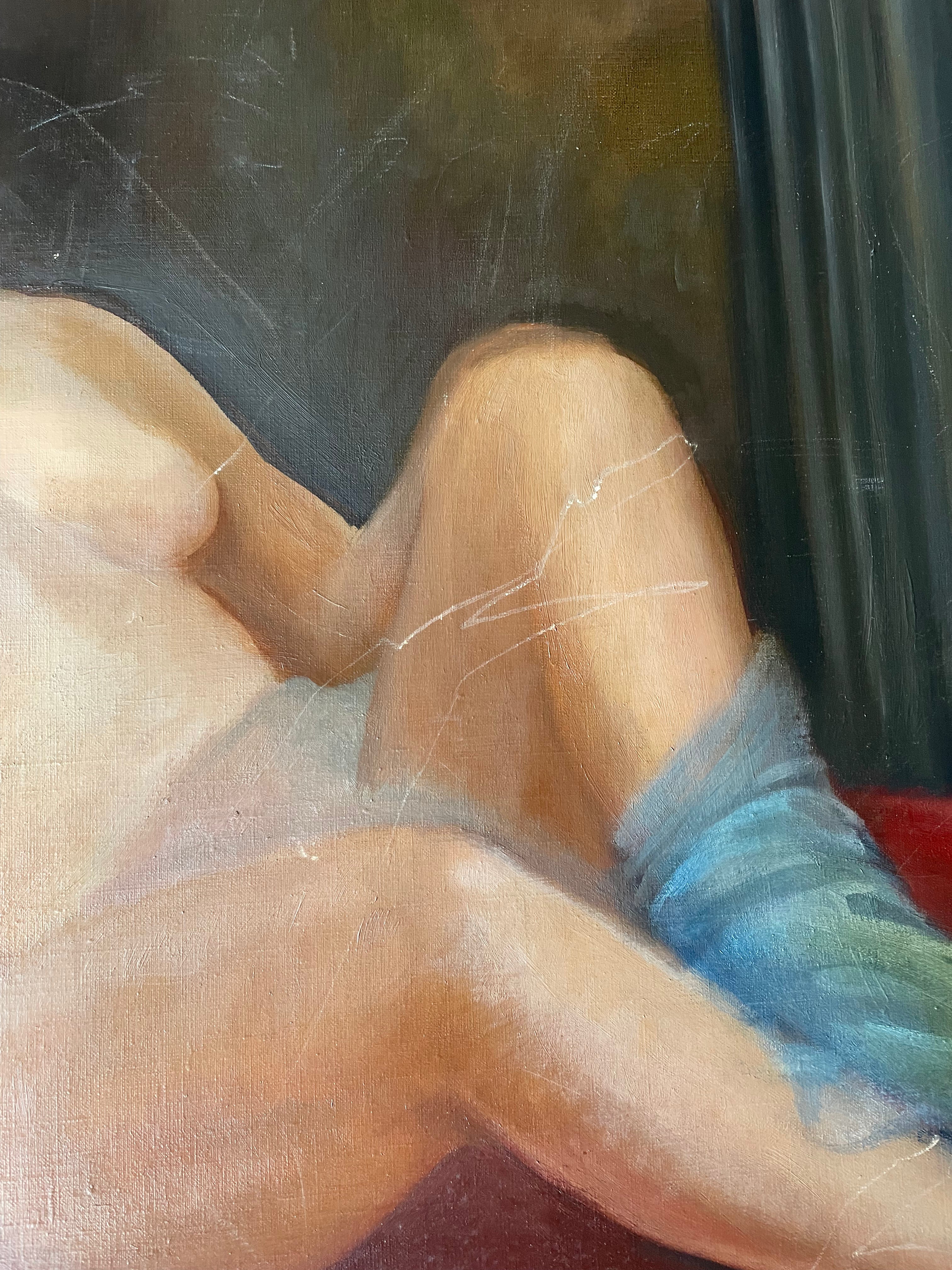 Renaissance Style Portrait  - Large Oil on Canvas