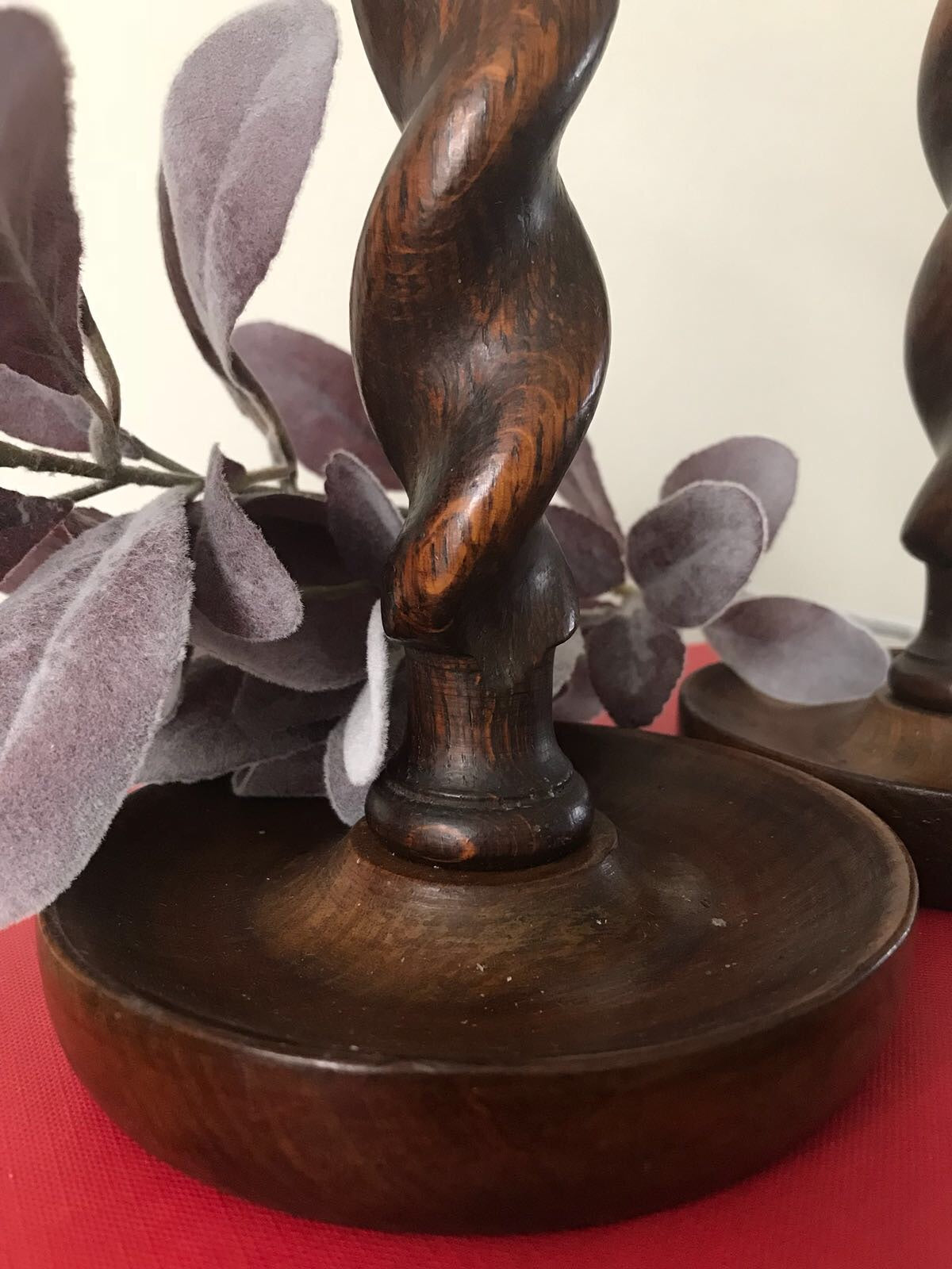 Antique Wooden Candlesticks