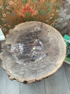 Rustic Stool/Sidetable carved from one piece of wood