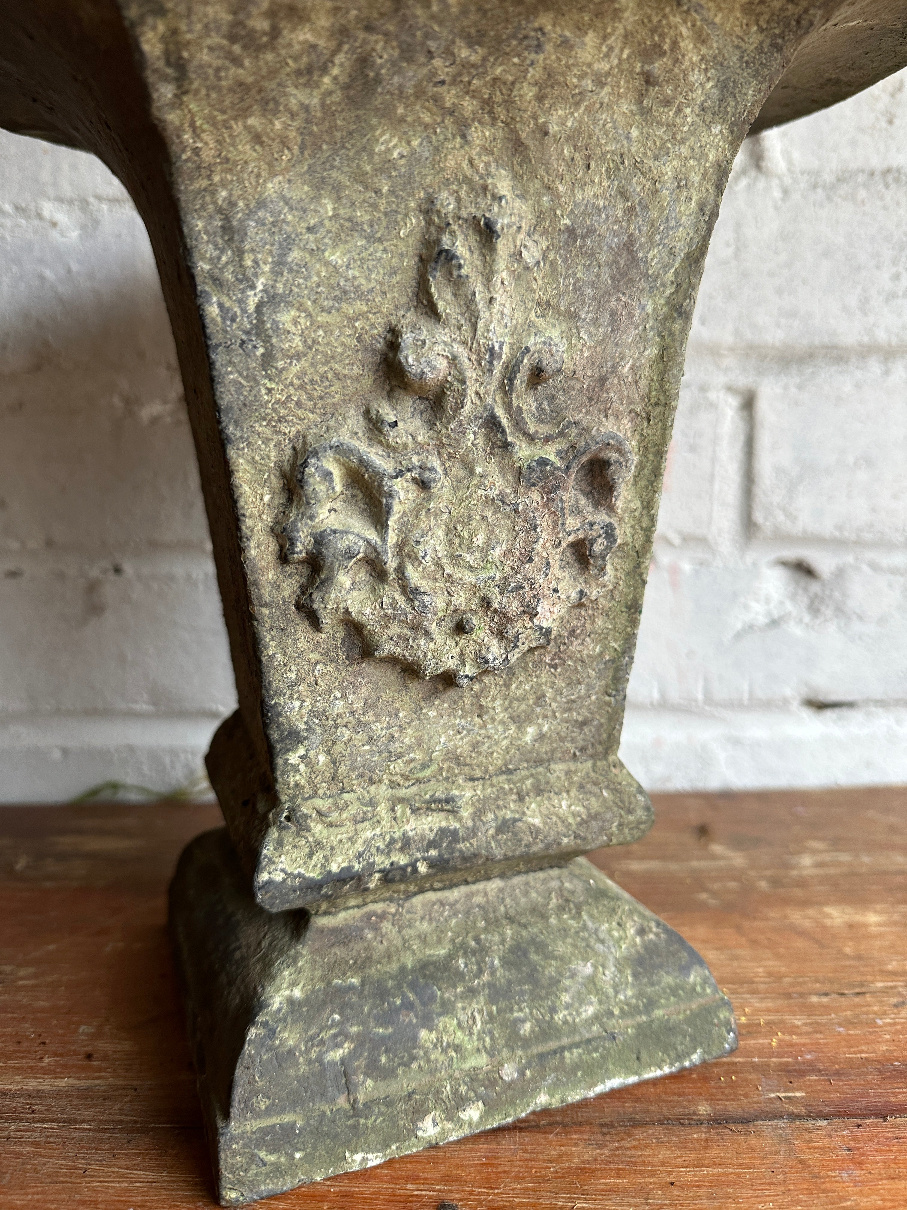 Iron Planter with Fleur de Lis Decoration