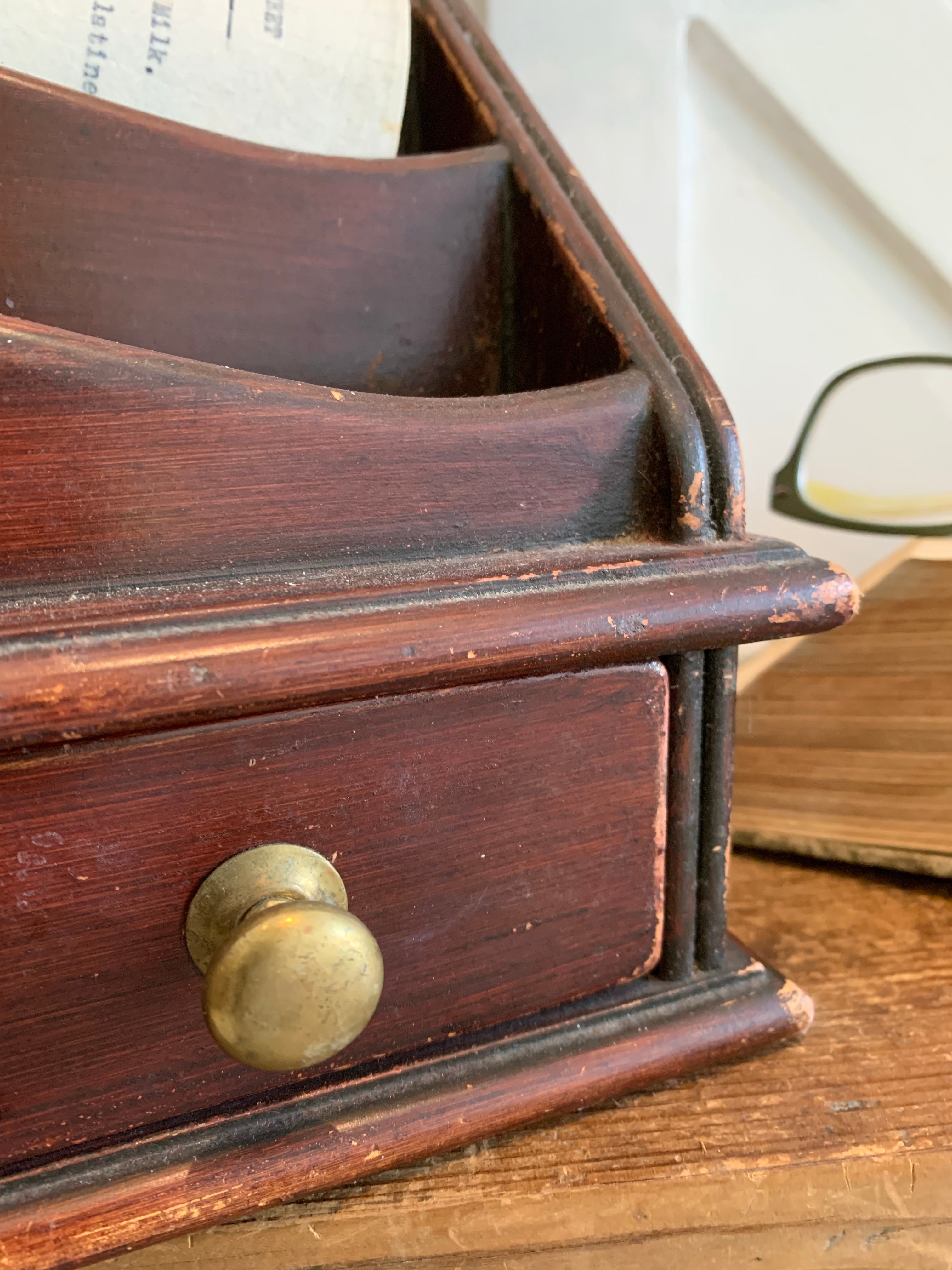Timeworn Antique Letter Rack with Drawer – Reclectic