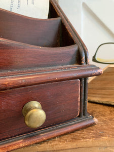 Timeworn Antique Letter Rack with Drawer