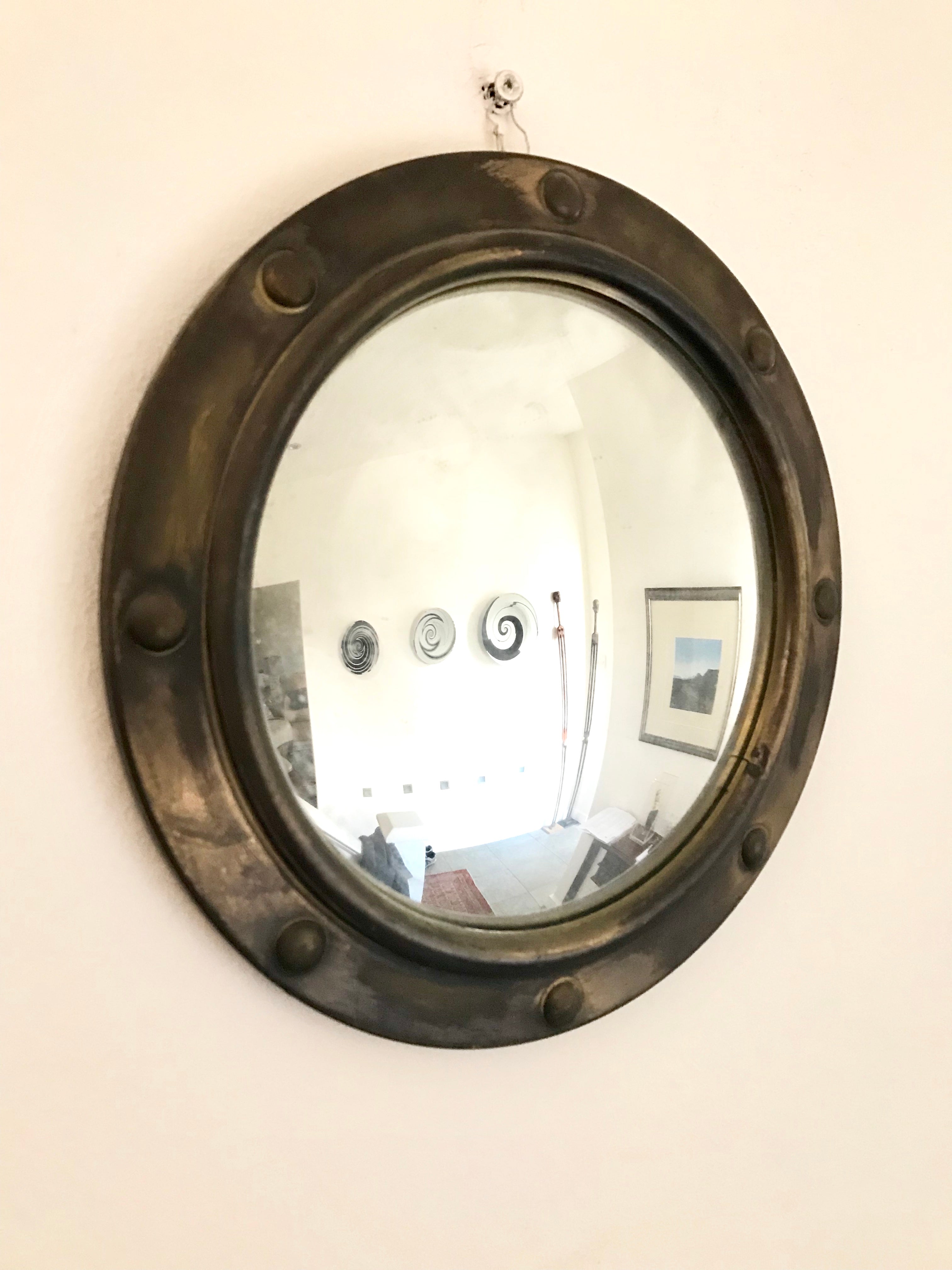 Teeny Antique Brass Convex Mirror