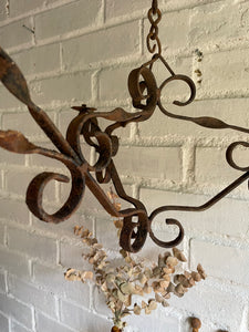 Belgian Wrought Iron Hanging Candelabra