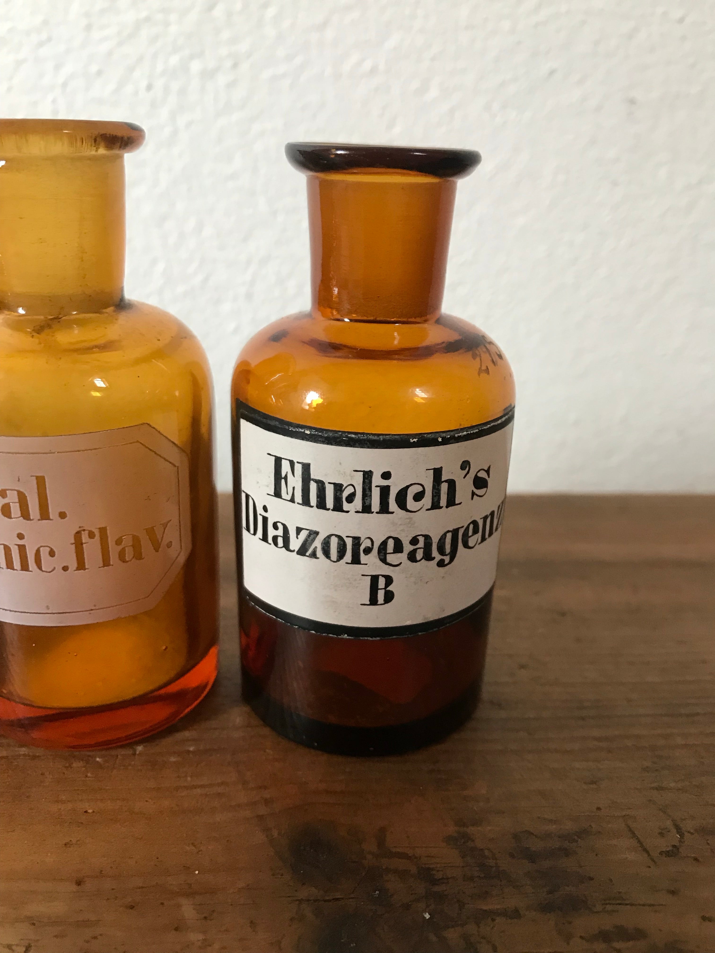 Teeny Vintage Apothecary Bottles - set of 3