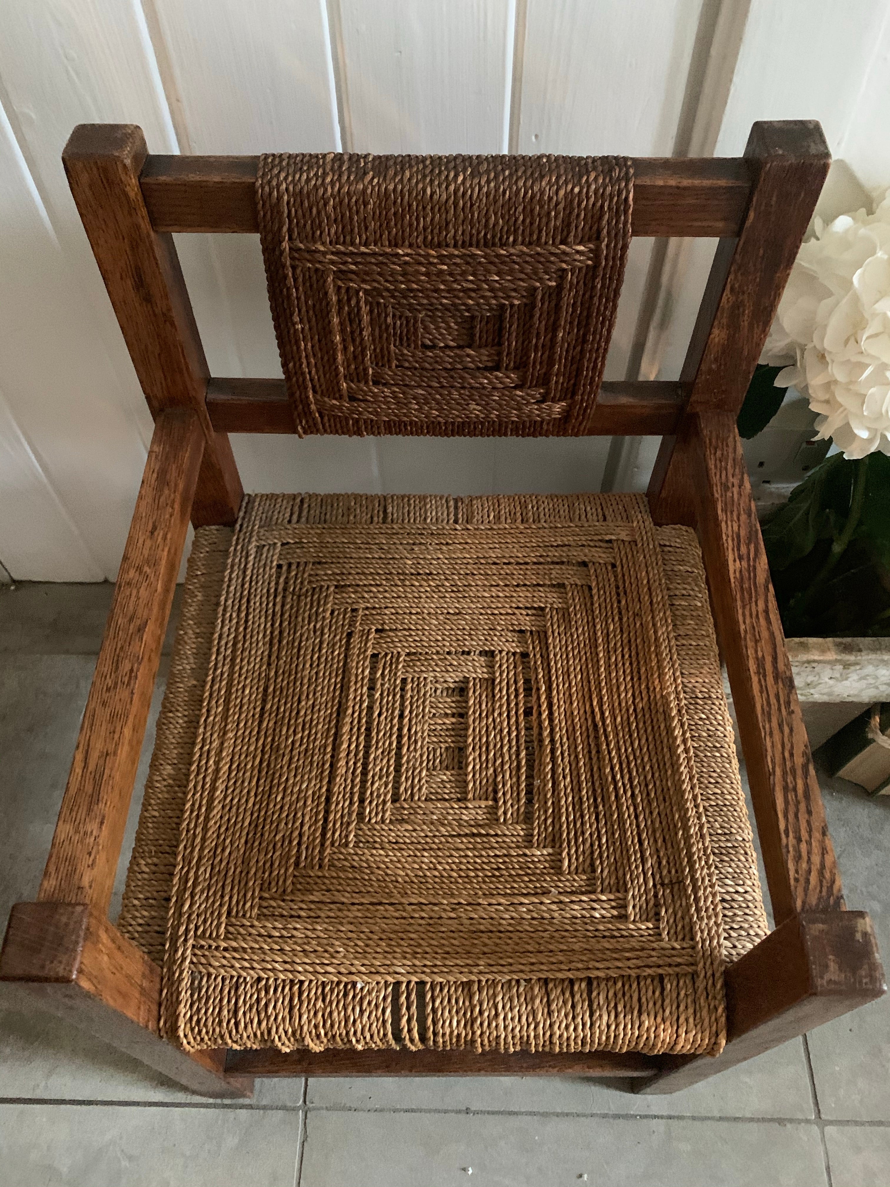 Small Vintage Woven Rush Chair