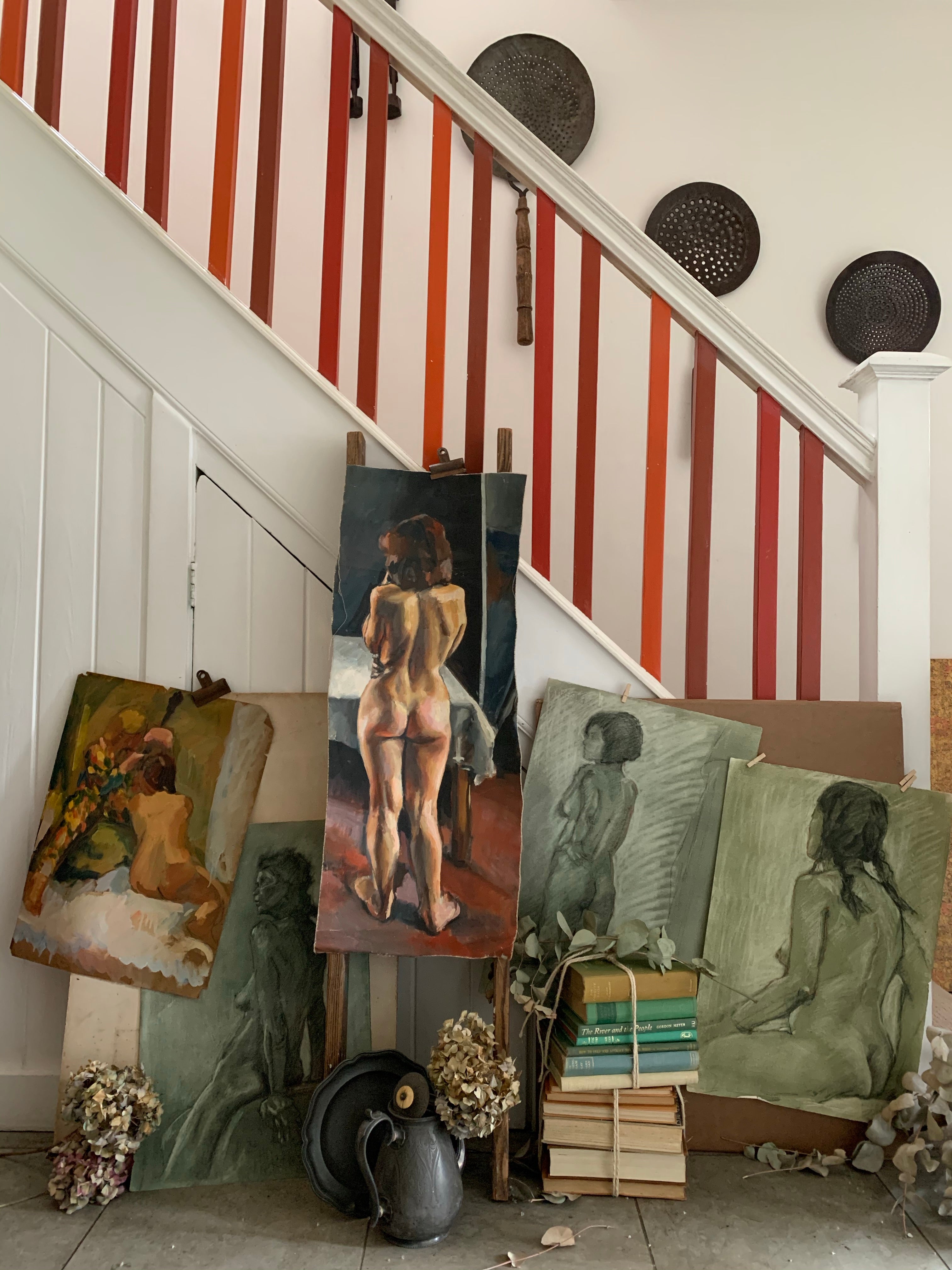 Oil on Unstretched Canvas by Dennis Gilbert