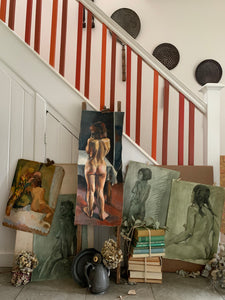 Oil on Unstretched Canvas by Dennis Gilbert