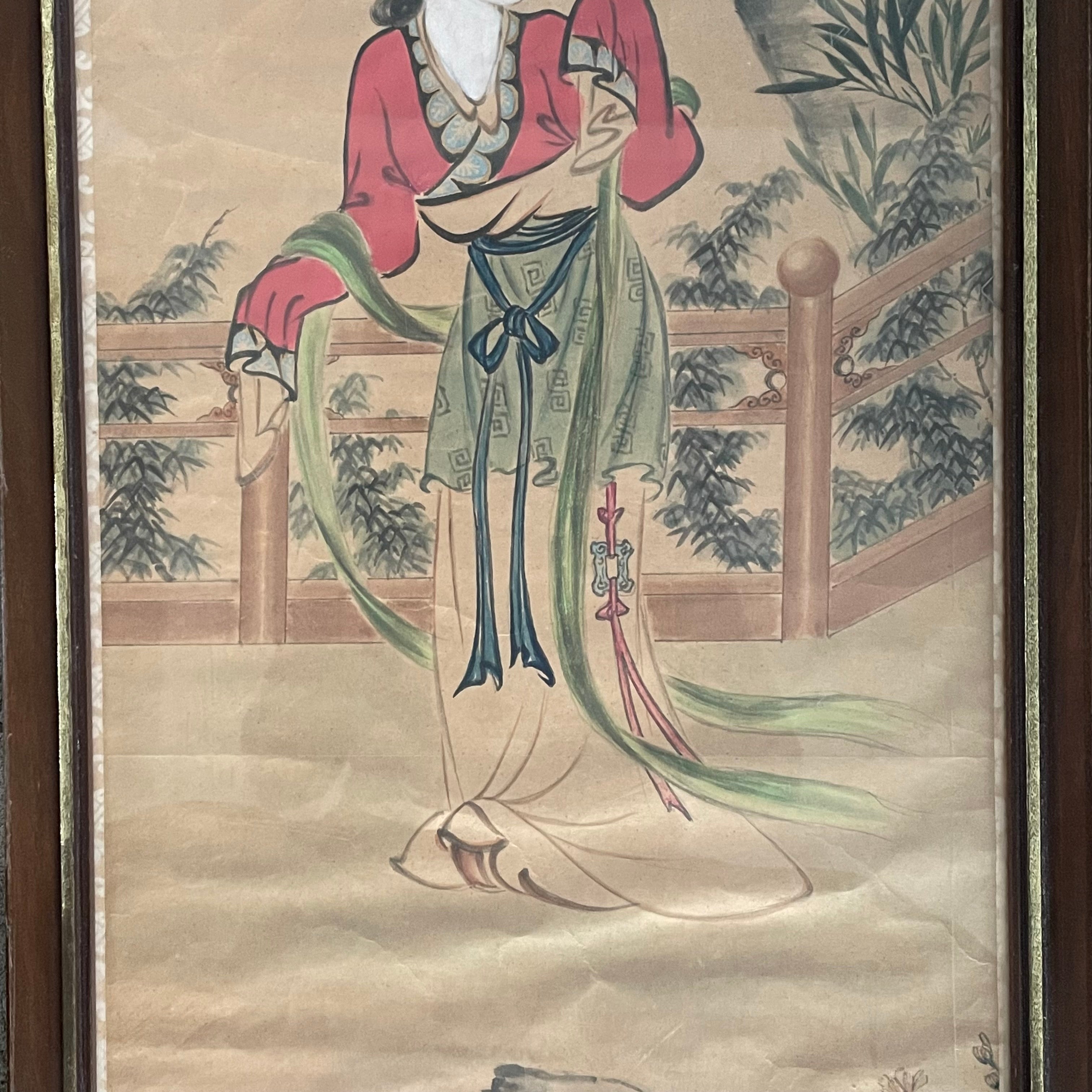 Large Early 1900s Chinese Watercolour