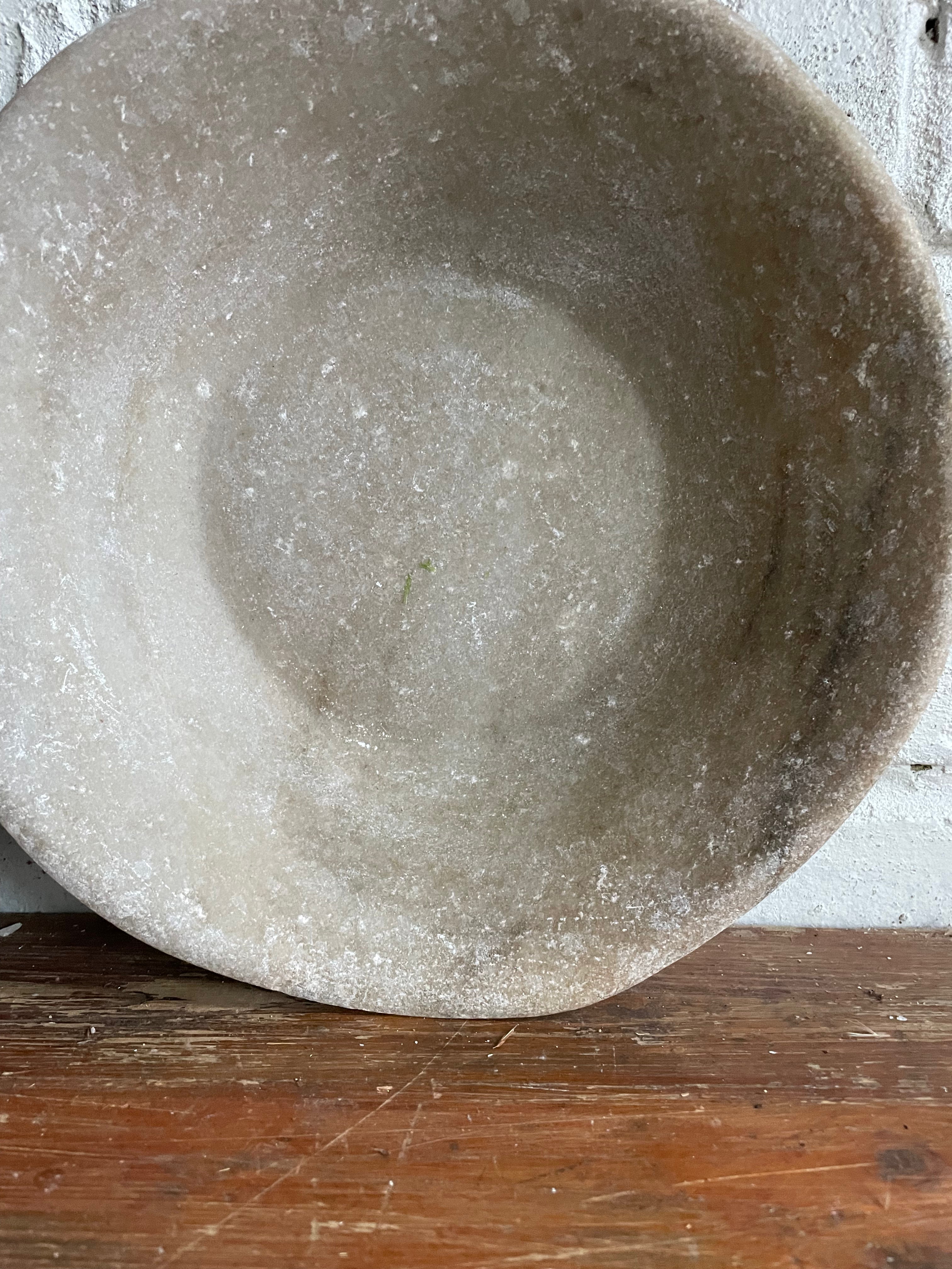 Large Antique Marble Bowl 3