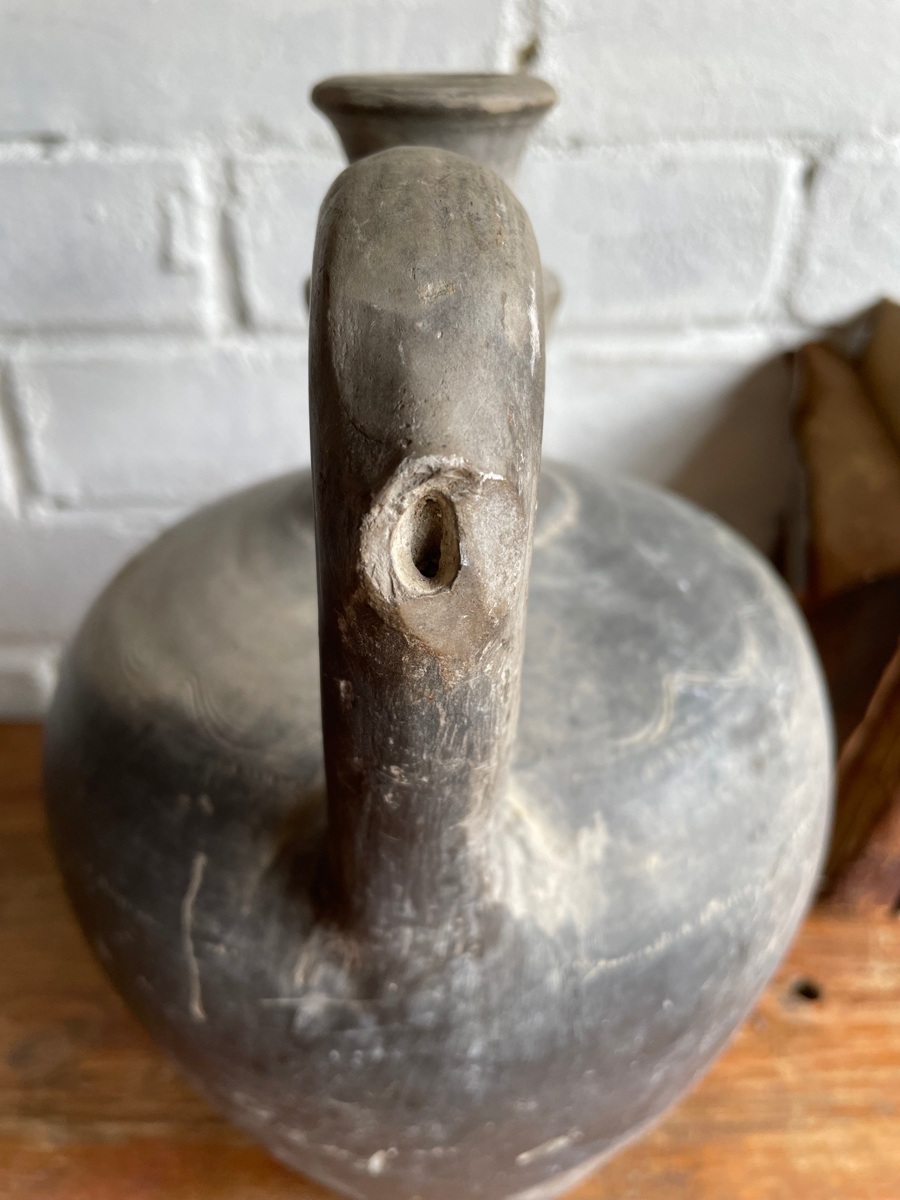 Matte Black Earthenware Vase