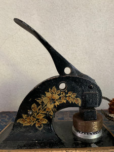 Antique Cast Iron Embossing Stamp