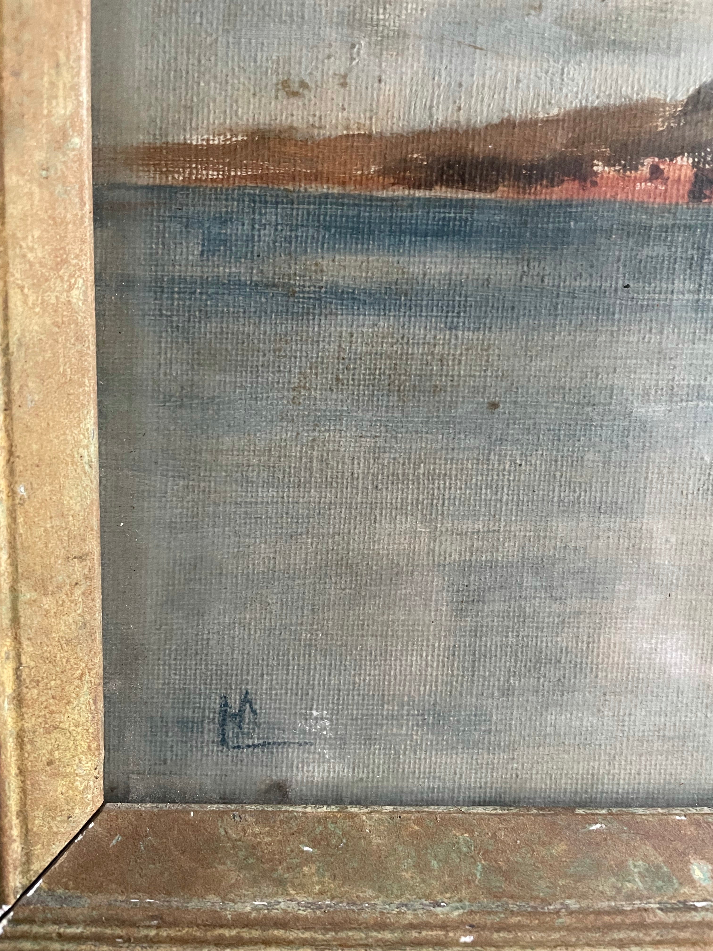 Scottish Seascape: Framed Antique Oil