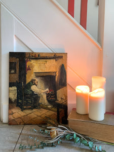 Sitting at the Fire-  Oil on Canvas