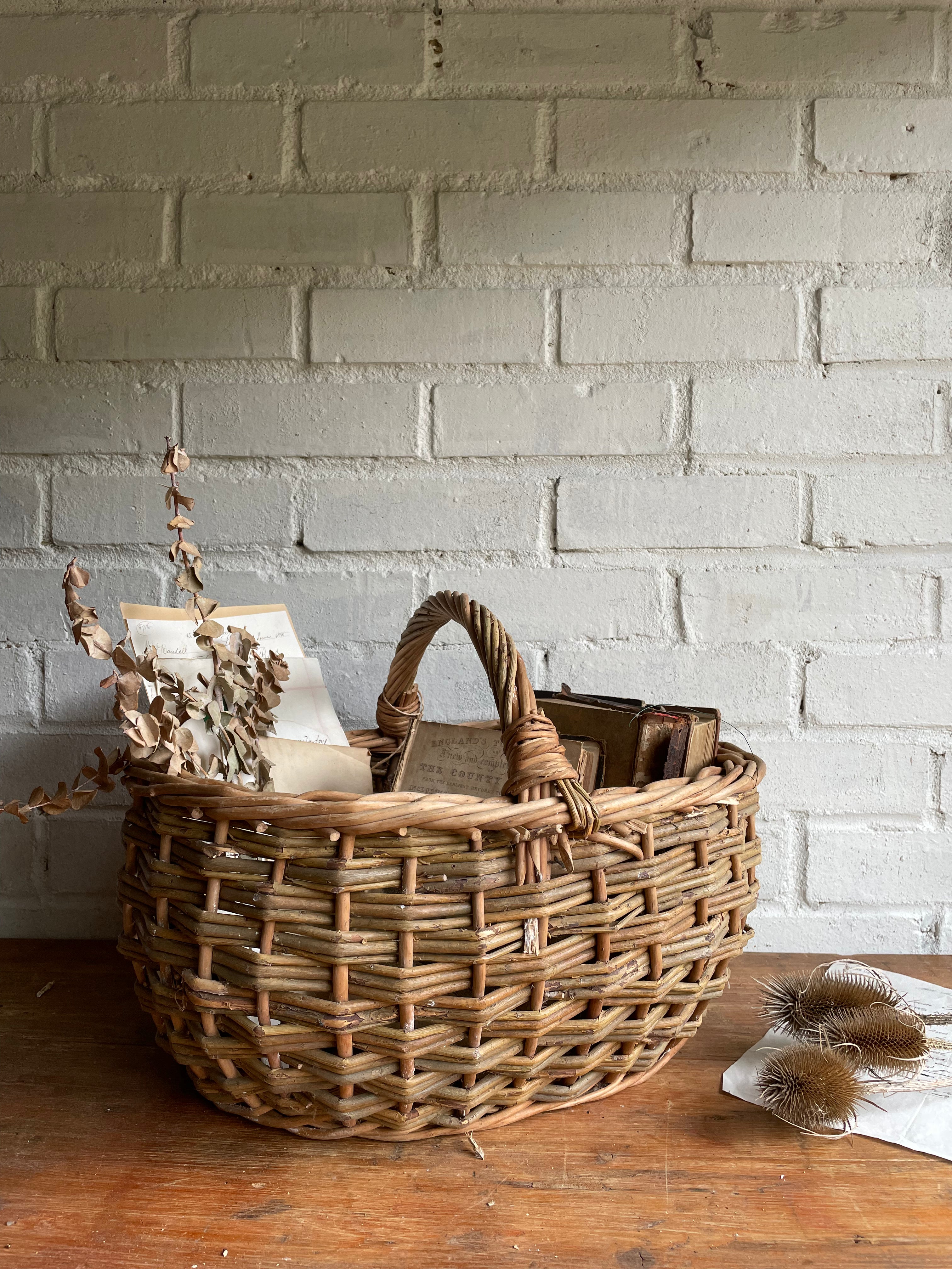 Large Vintage Wicker Basket