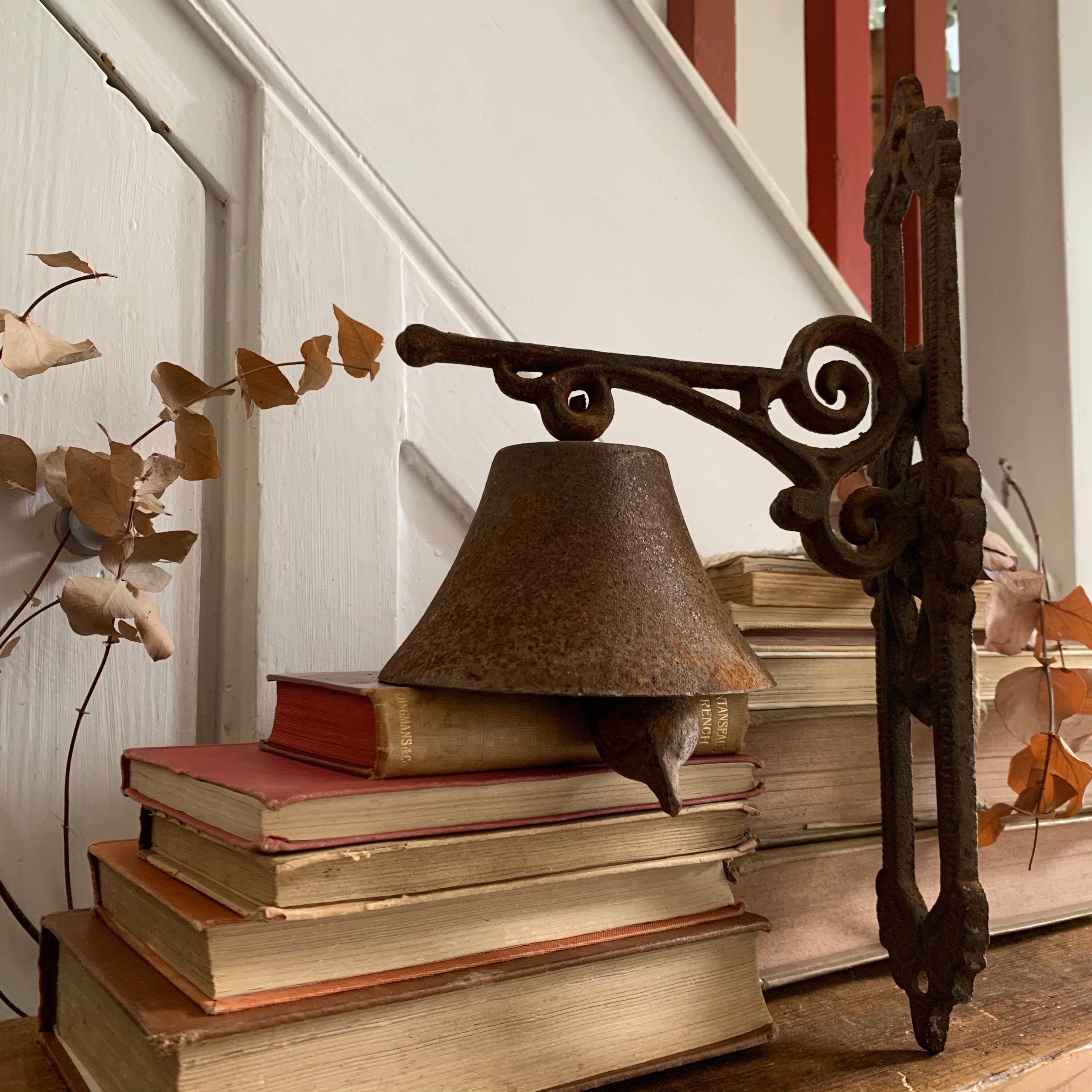 Rustic Antique Cast Iron Wall hanging Bell