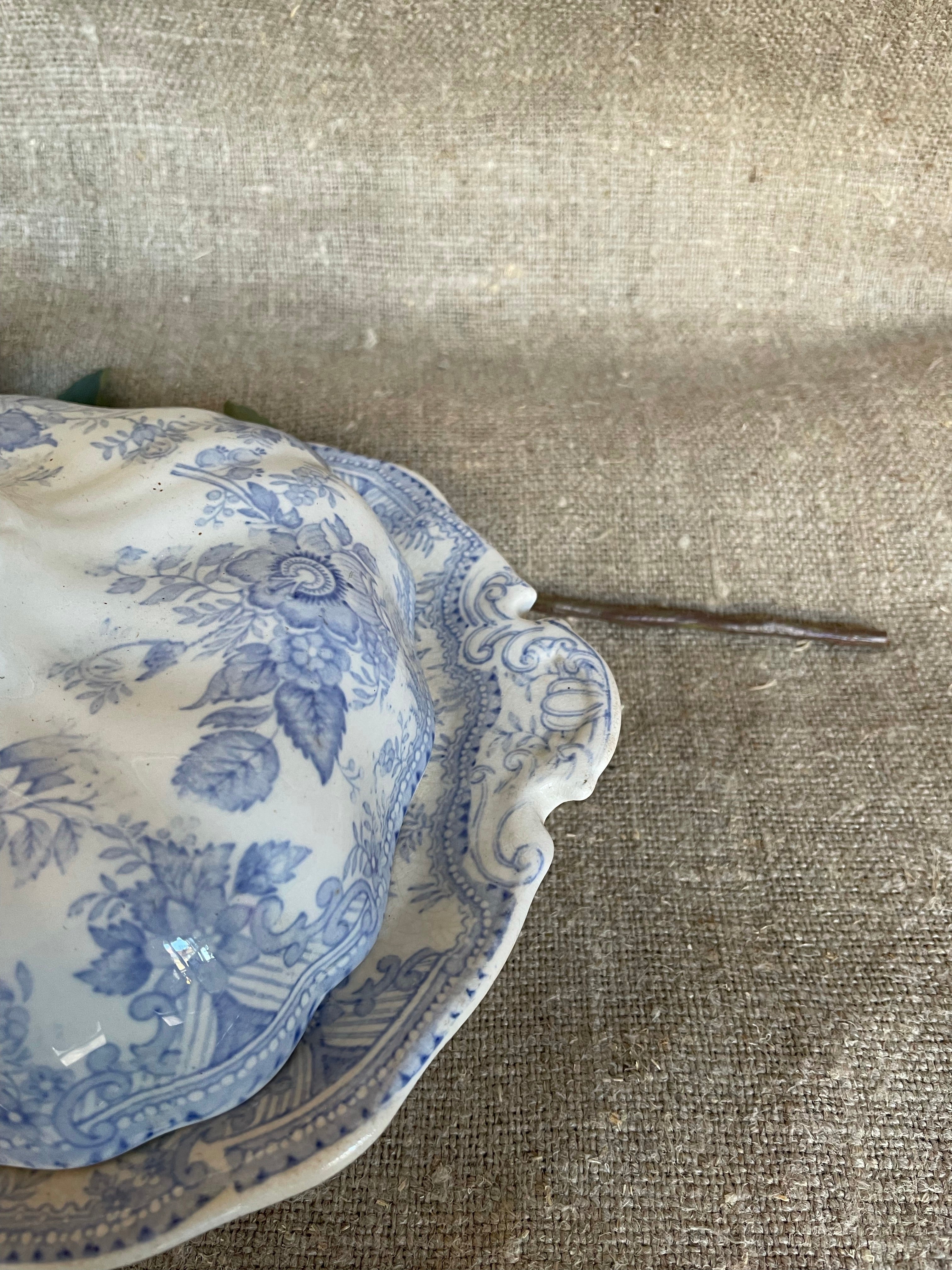 Small English Transferware Soupiere