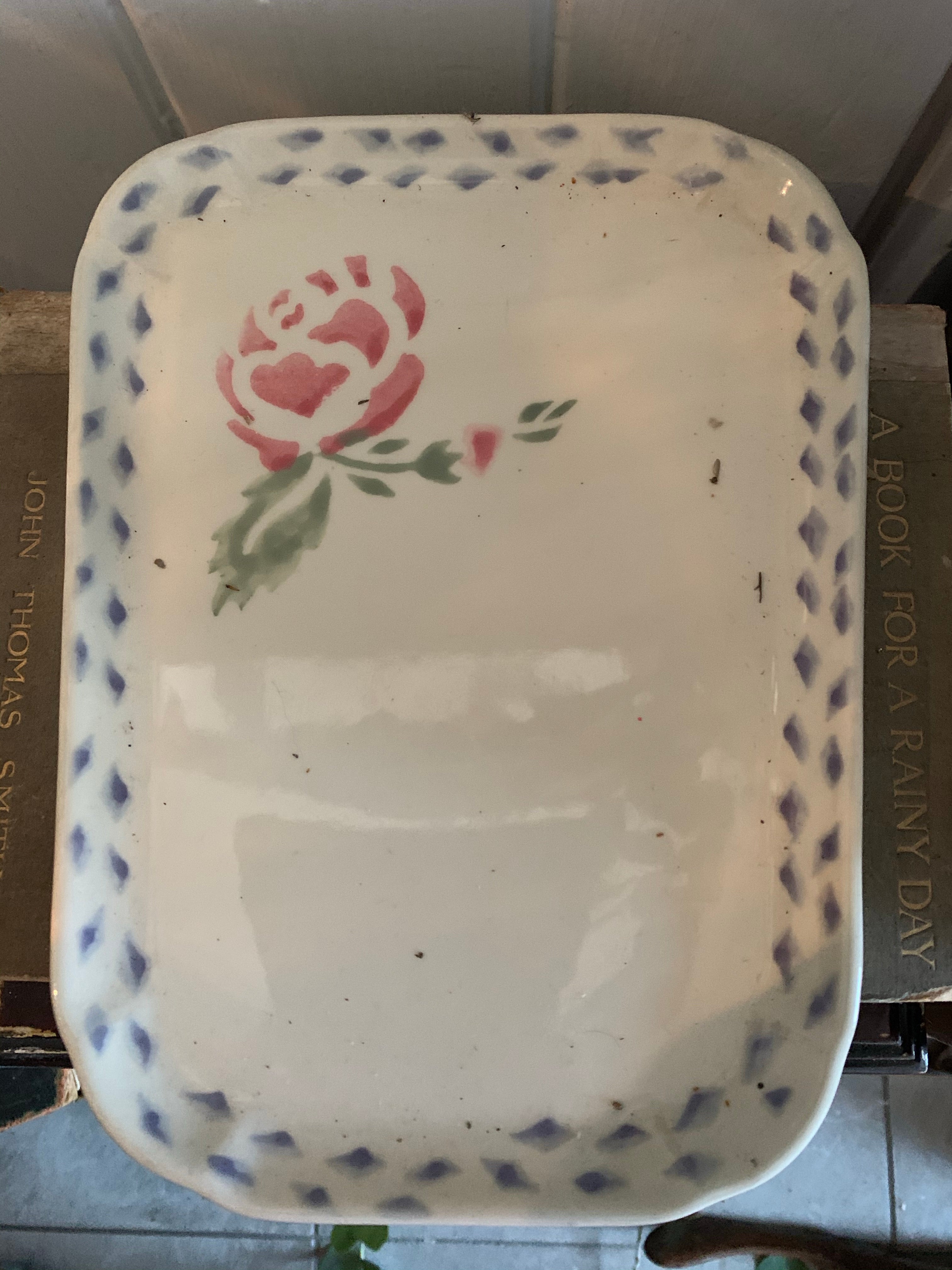 Antique Ceramic Cheese/Butter Dish with lid