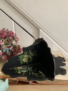 Little Antique Papier Mache Black Lacquer  “Chinoiserie ” Folding Wall Sconce