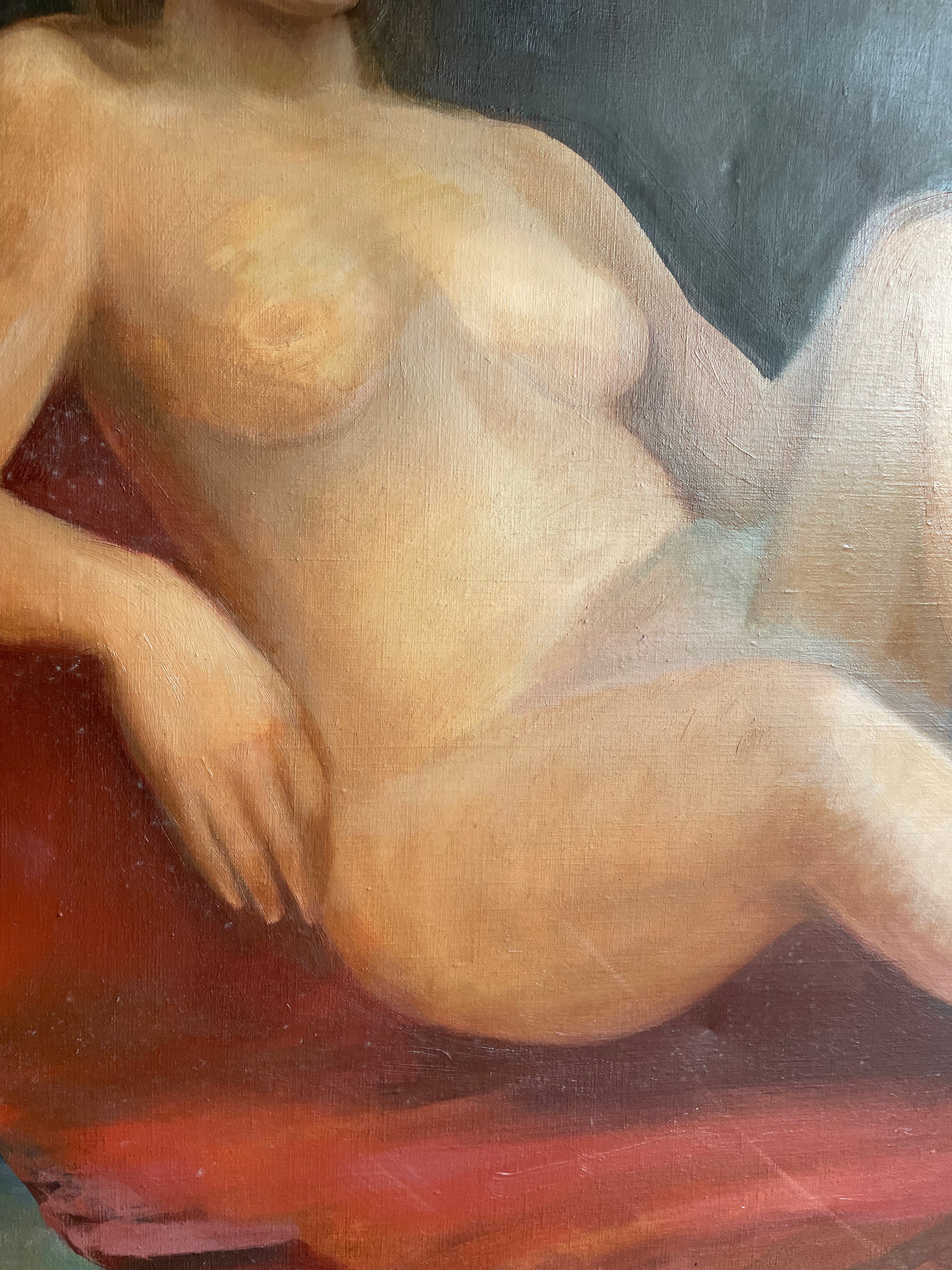 Renaissance Style Portrait  - Large Oil on Canvas