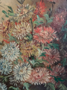 French Original Floral Oil on Canvas