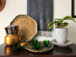 Olive Green Florentine Gilt Tray