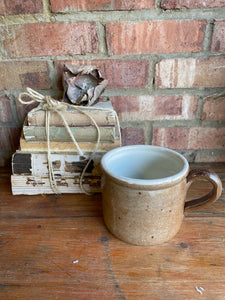 French Earthenware Salt Glazed Pot with Handle