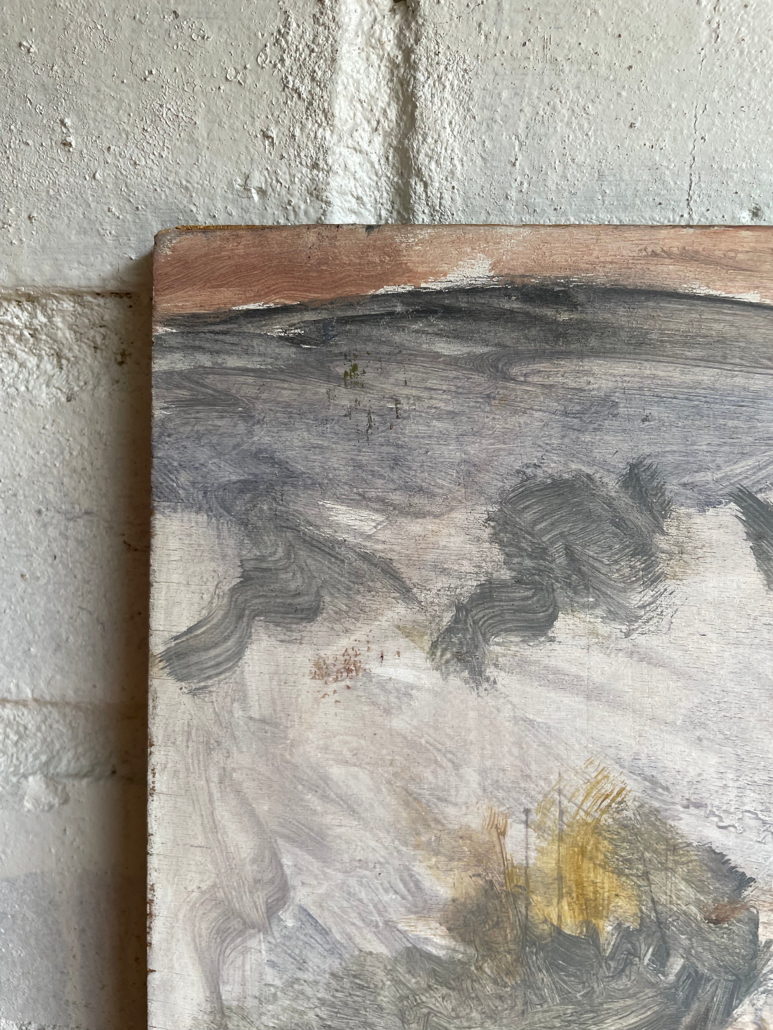 Abstract View of Hastings: Oil on Wood