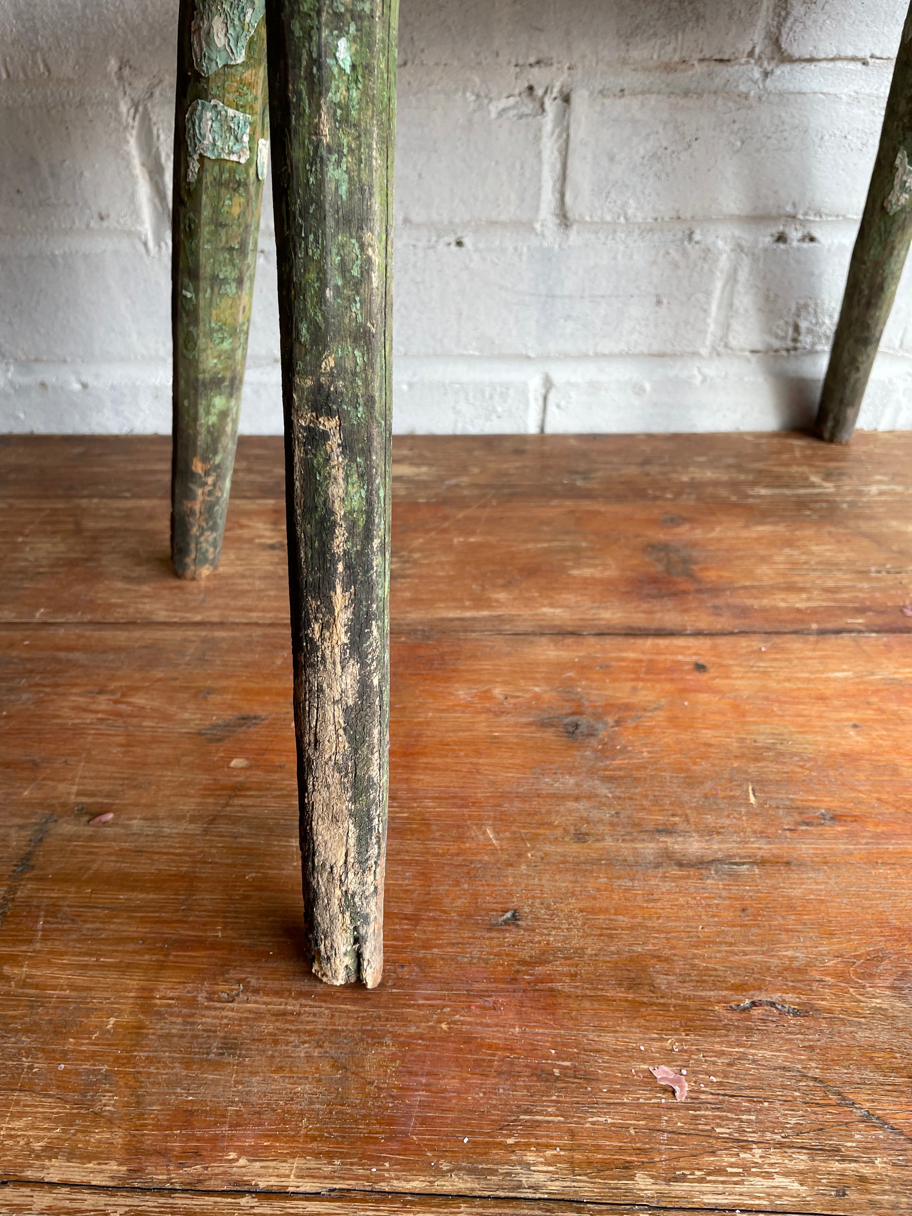 Rustic Green Stool
