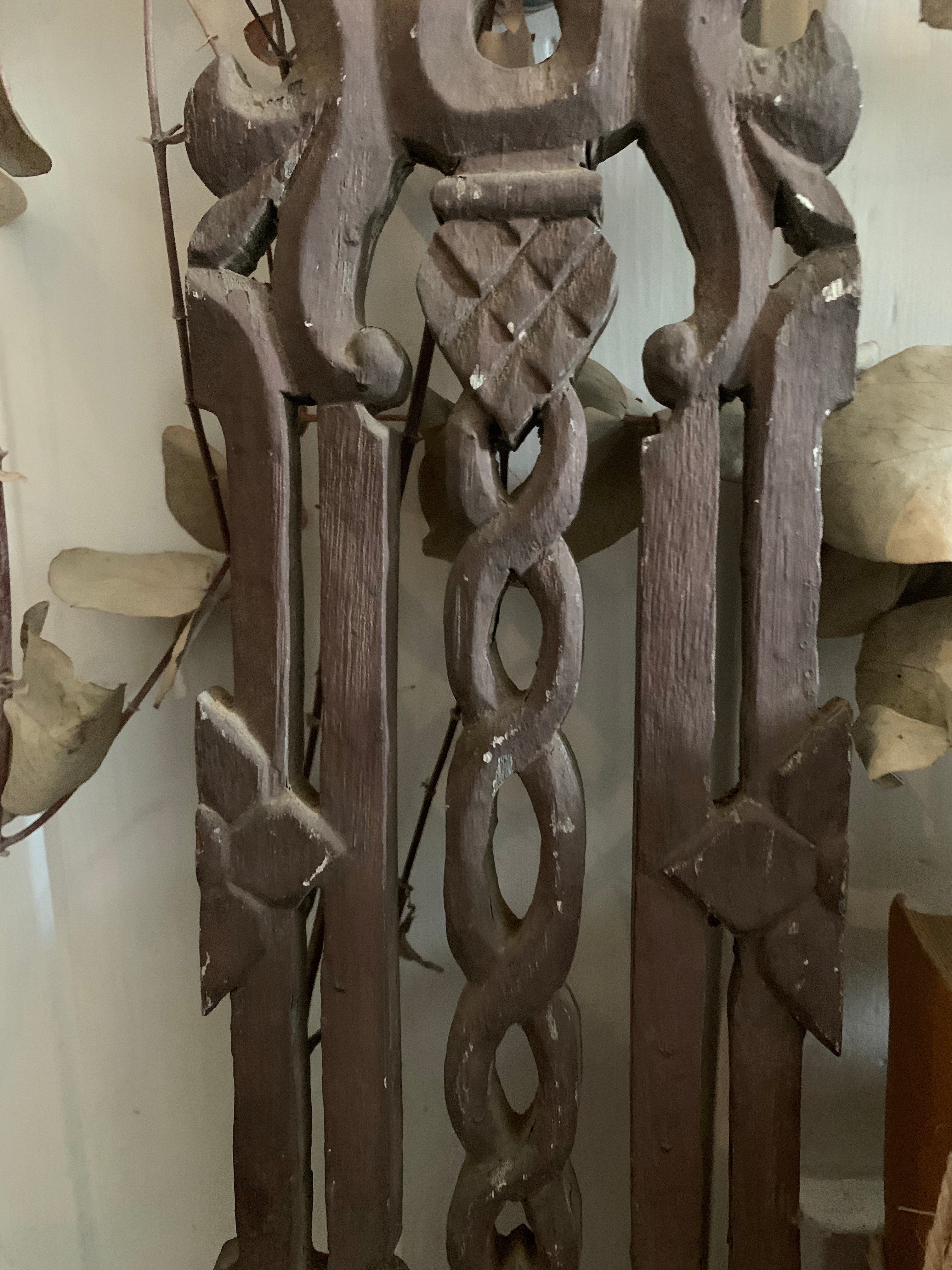 Hand-Carved Decorative Wood Panel 3