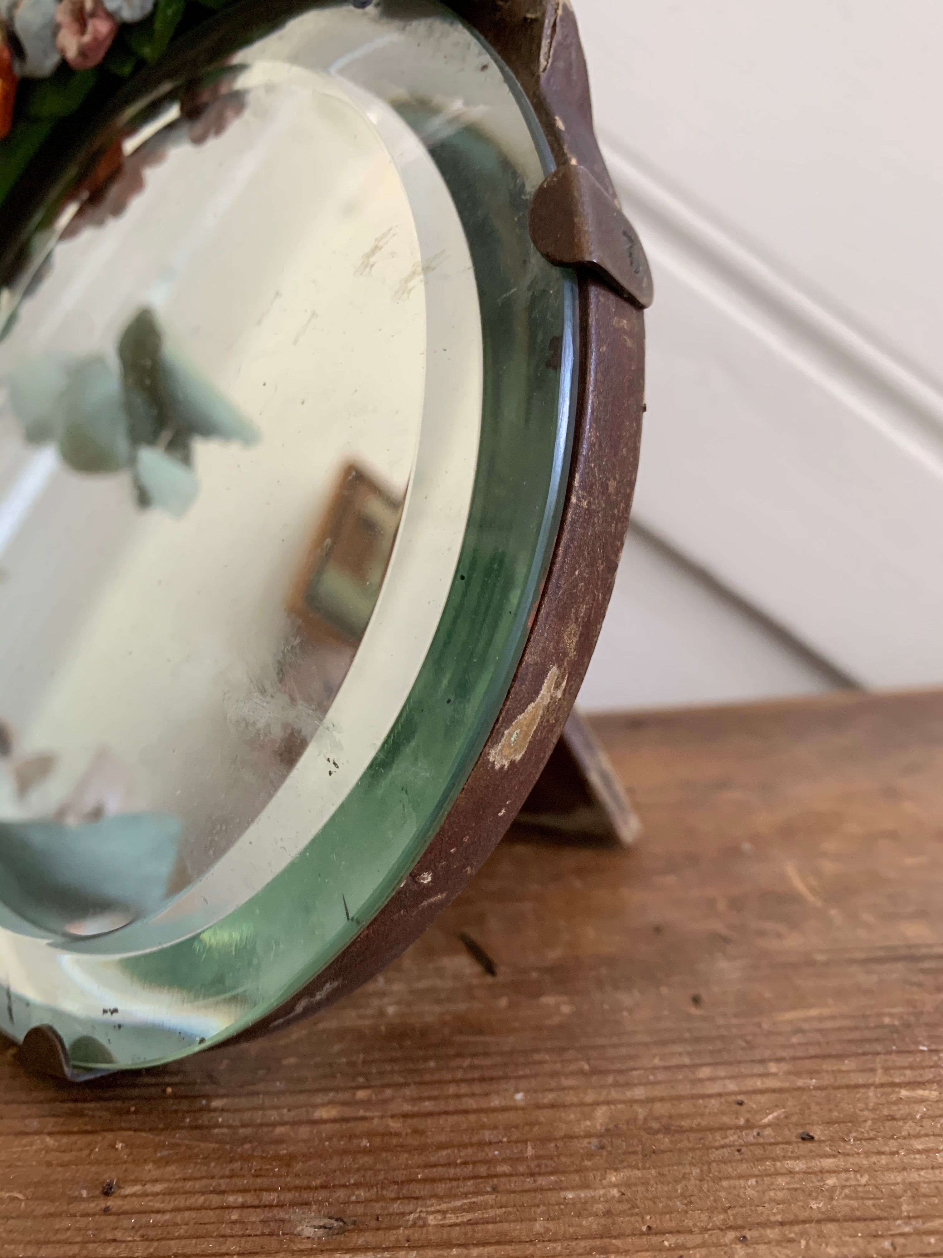 Barbola Mirror with Decorative Flowers