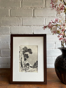 19th Century Japanese Etching On Rice Paper
