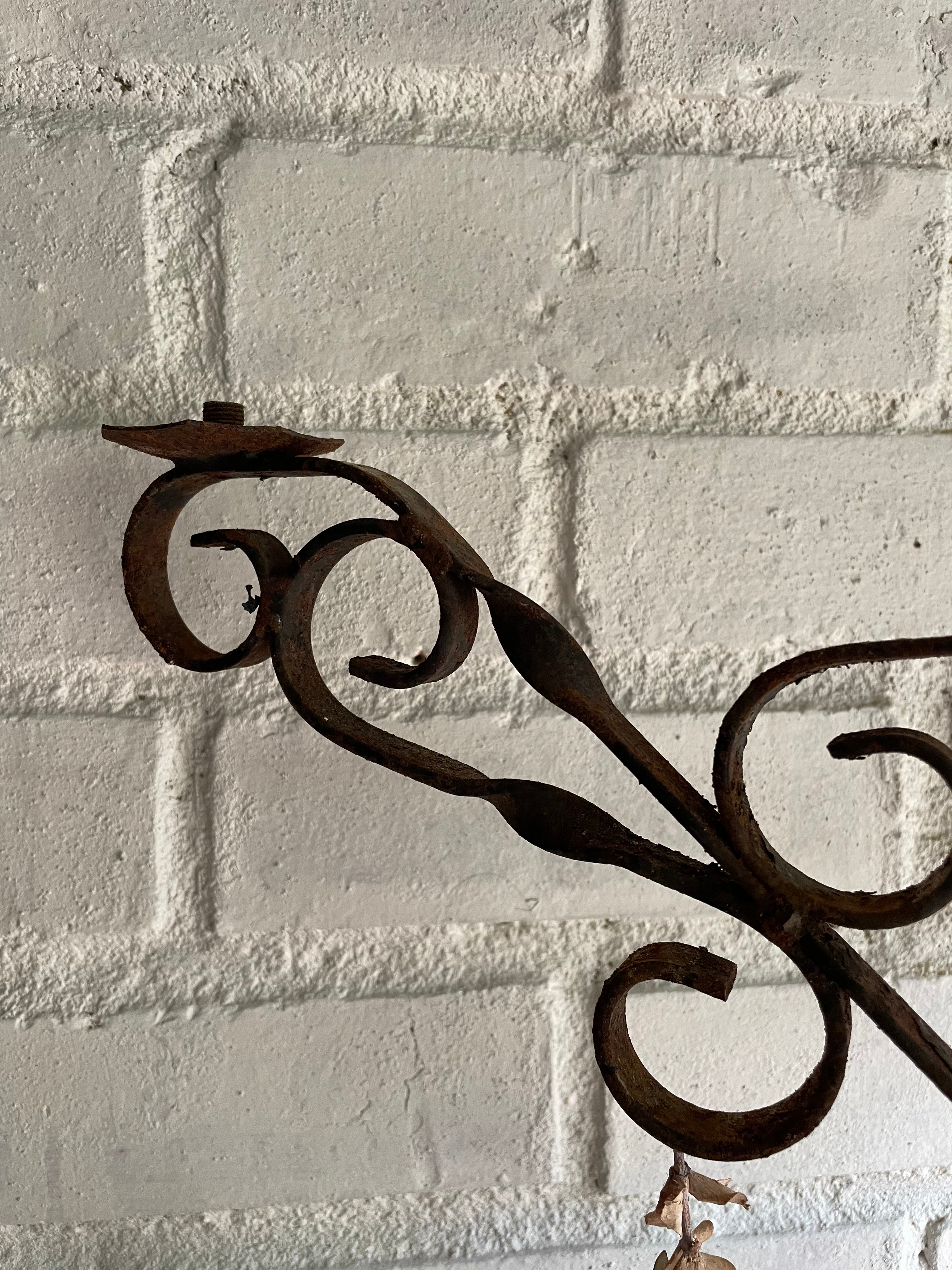 Belgian Wrought Iron Hanging Candelabra