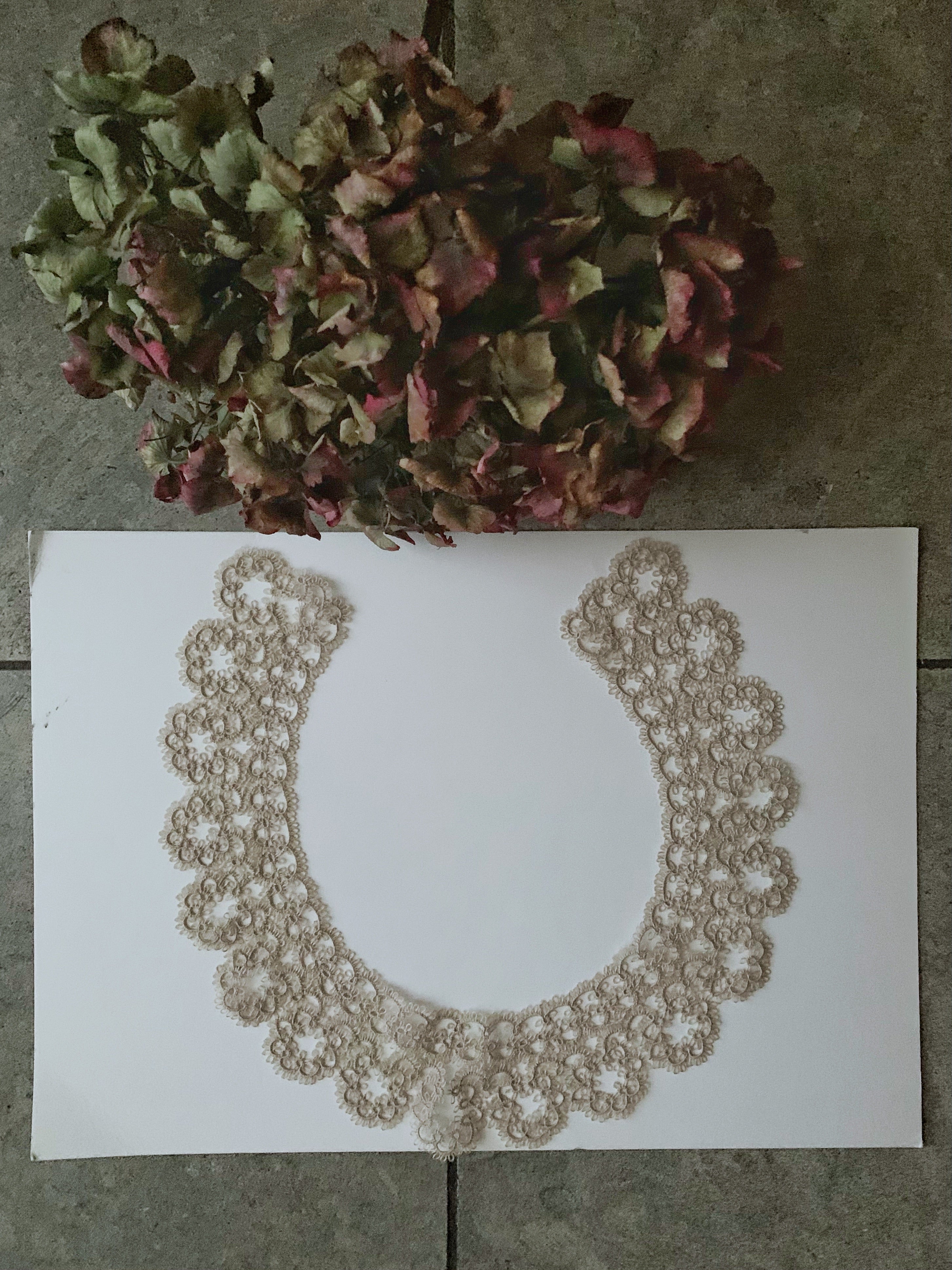 Mounted Antique Crocheted Collar