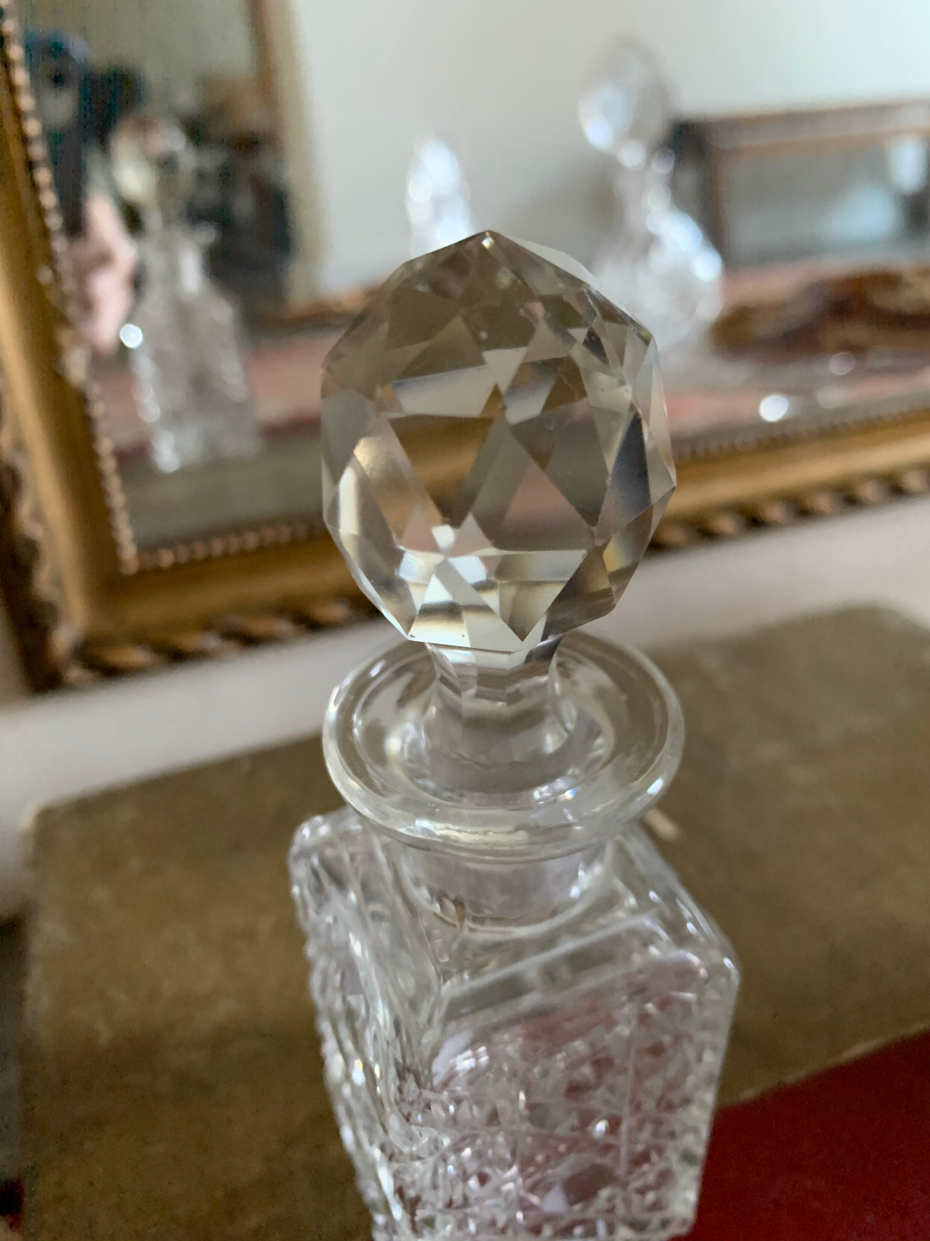 Small  Edwardian Cut-Glass Perfume Bottle