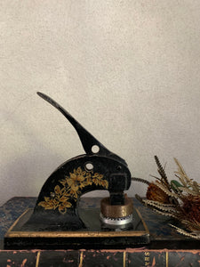 Antique Cast Iron Embossing Stamp