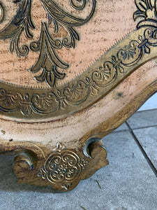 Pink Florentine Wood Gilt Tray