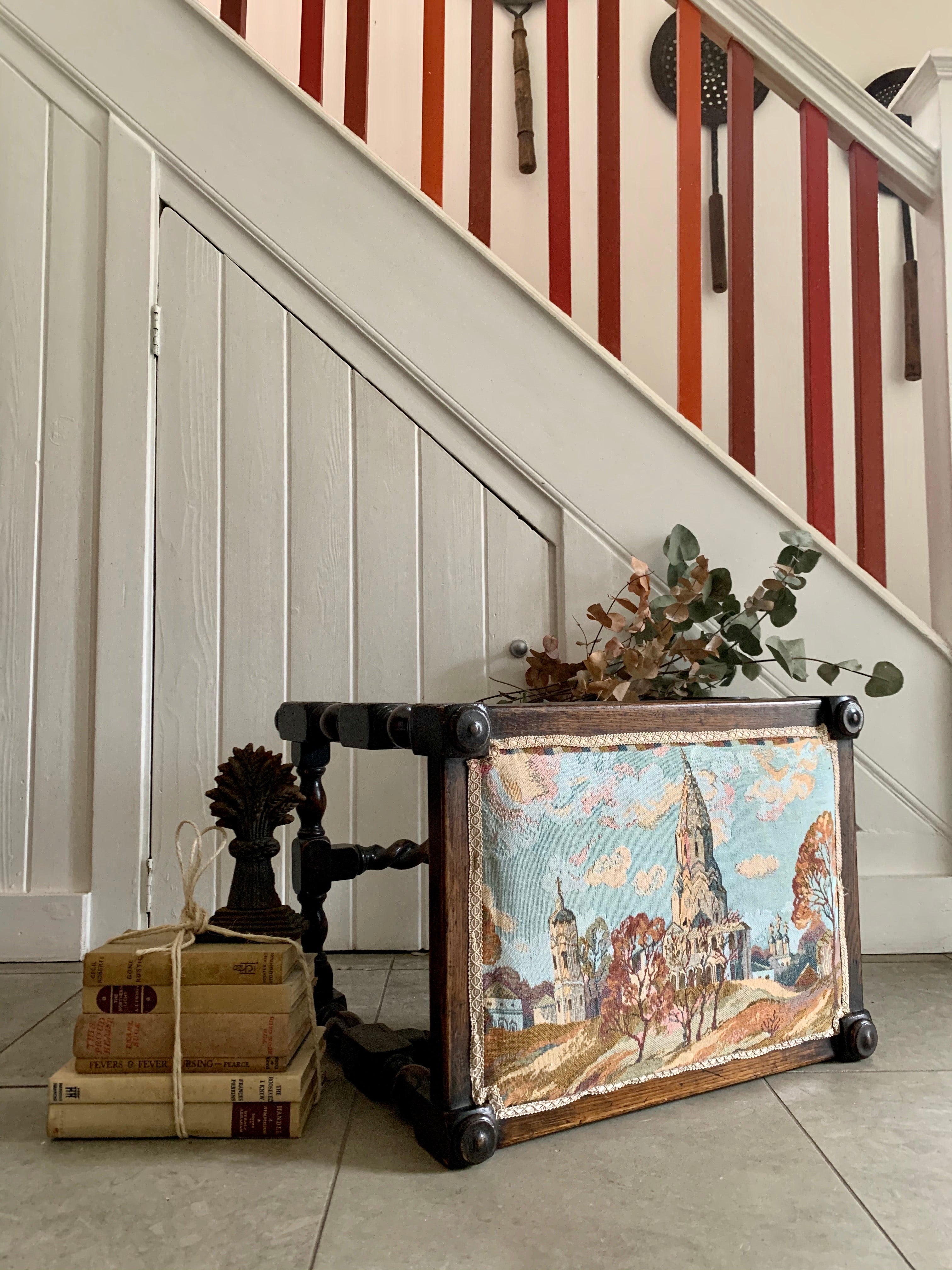 19th Century Tapestry Piano Stool