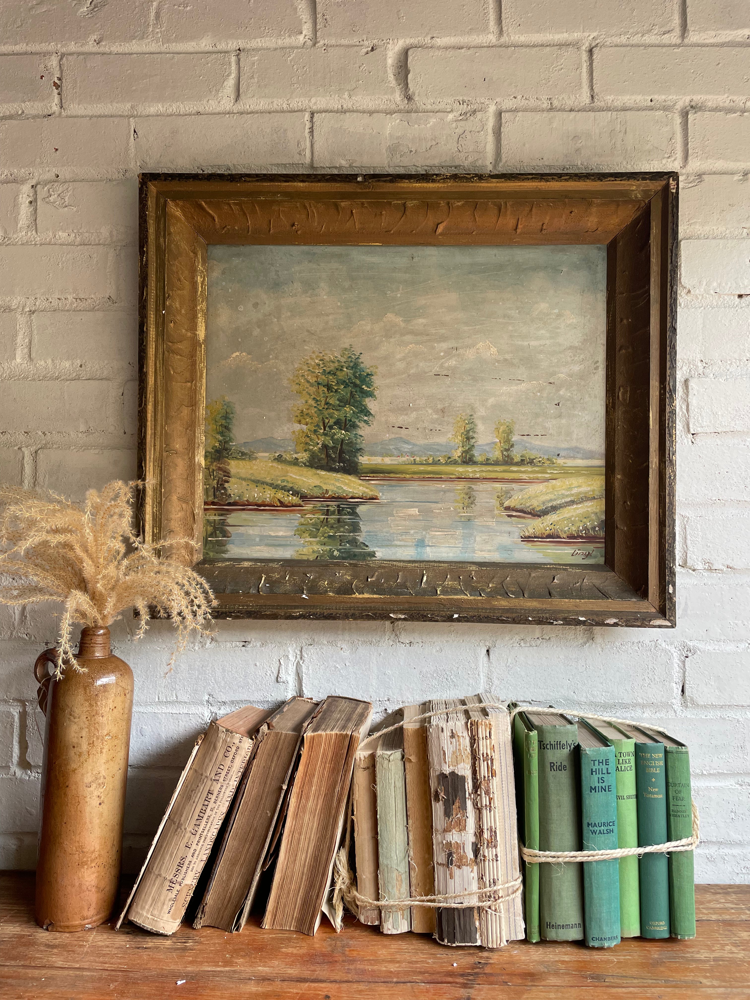 Majestic Landscape: Large Oil on Board