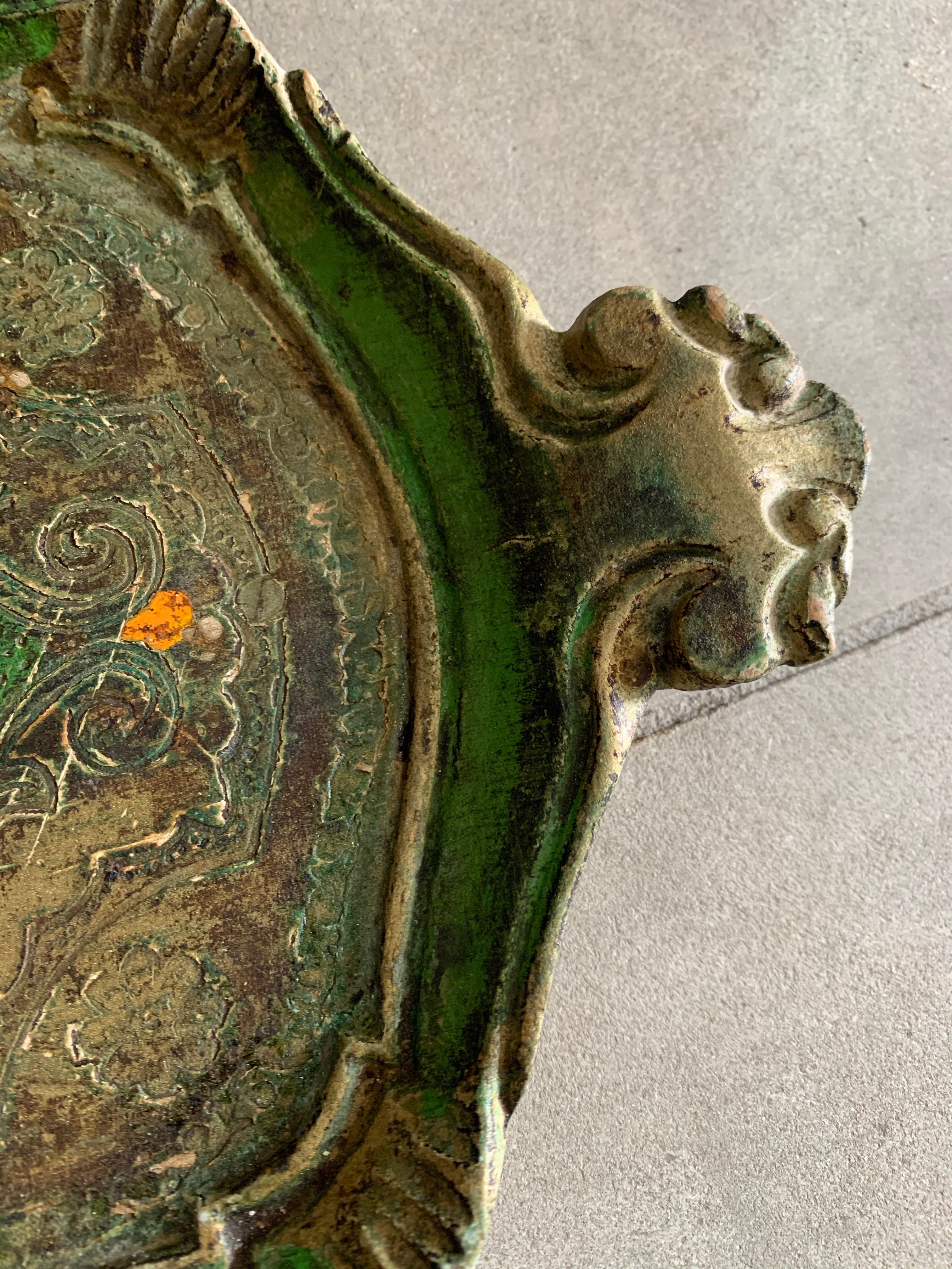 Small Green Florentine Gilt Tray