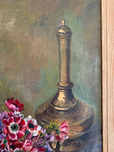 1940s Floral Still-Life Oil Painting