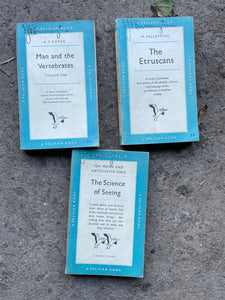Set of Seven Penguin Books in Turquoise Hues
