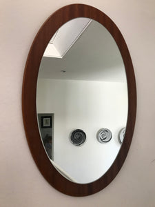 1970S Oval Teak Mirror