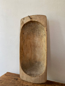 Large Rustic Wooden Dough Bowl