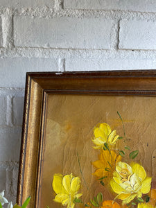 Small Floral Still-Life: oil on canvas signed