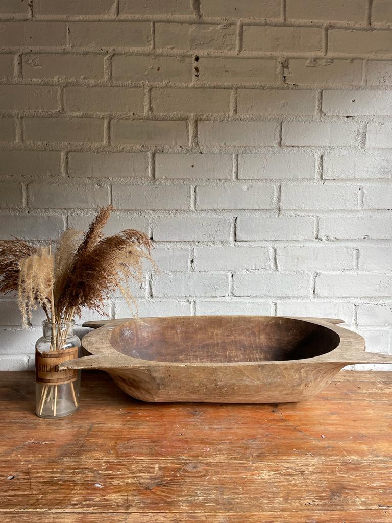 Large Wooden Dough Bowl 2